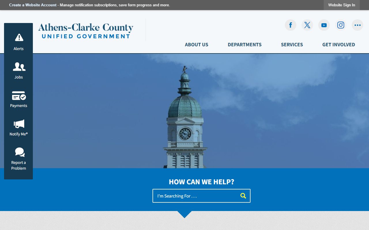 Athens-Clarke County government website for booking release information