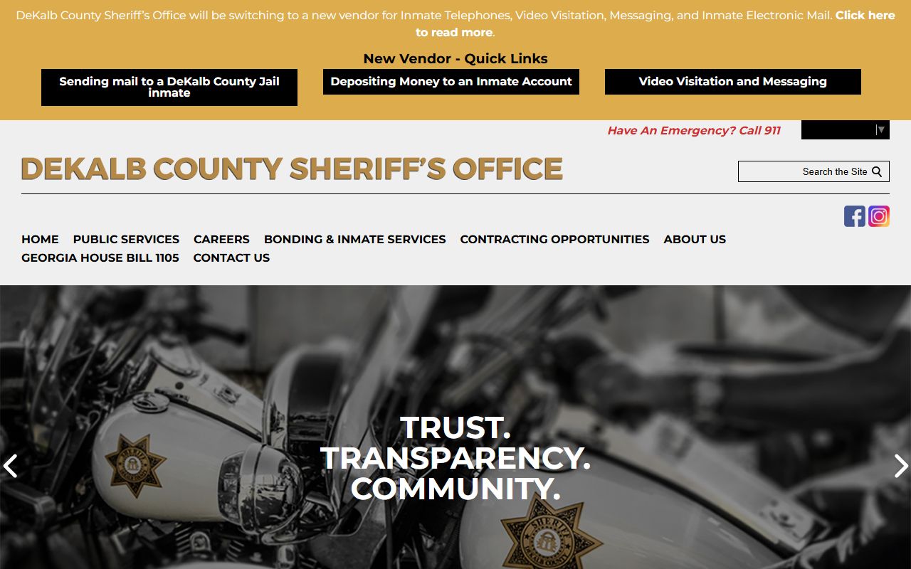 DeKalb County Sheriff's Office website for booking releases and inmate records