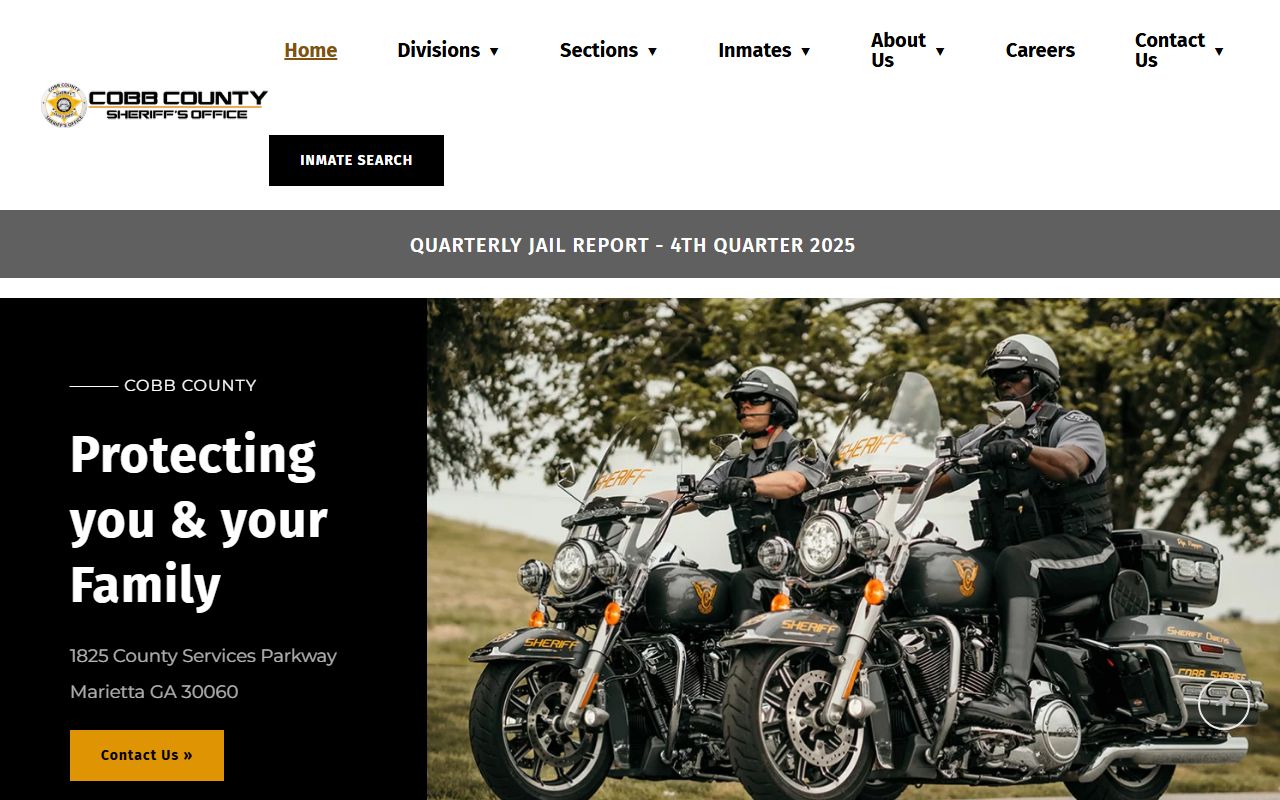 Cobb County Sheriff's Office website for booking releases and jail information