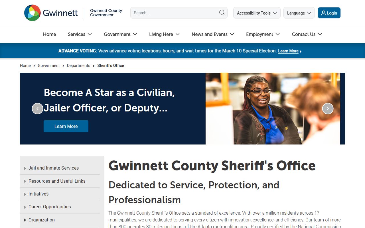 Gwinnett County Sheriff Office website for booking releases