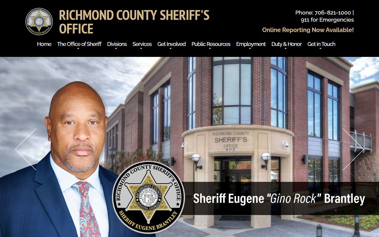 Richmond County Sheriff Office website for booking releases in Augusta Georgia