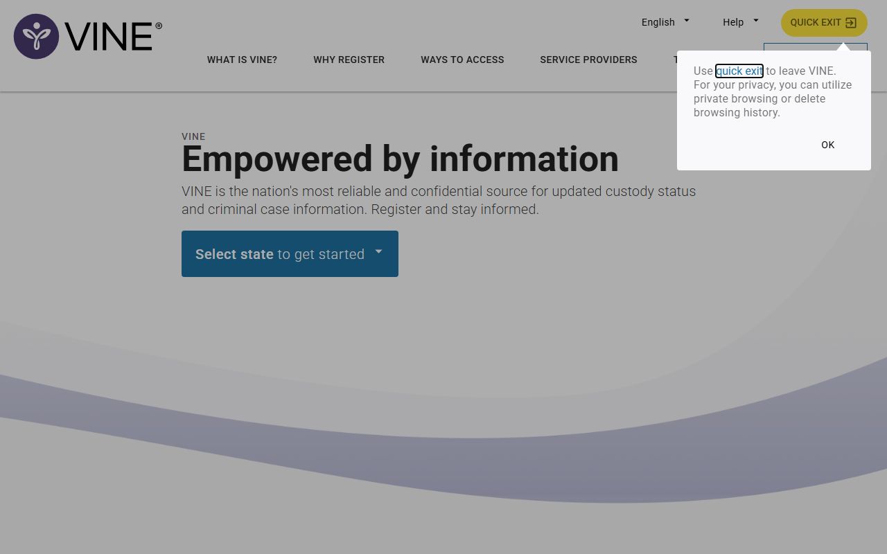 VINE victim notification system for Georgia booking releases
